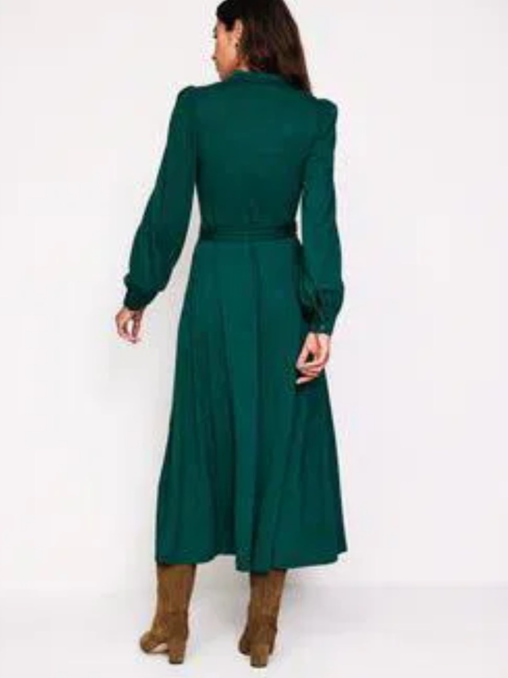 Boden Emerald Pin Tuck Shirt Dress (SHORTENED) Size US10 - Picture 6 of 14